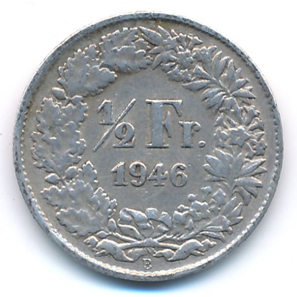 Швейцария, 1/2 франка (1946 г.)