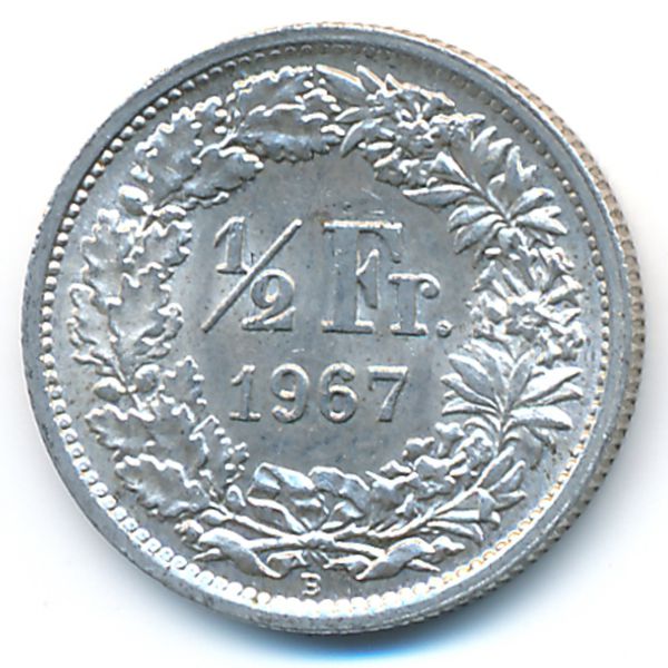 Швейцария, 1/2 франка (1967 г.)