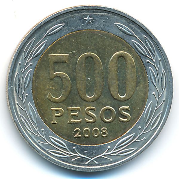 Чили, 500 песо (2008 г.)