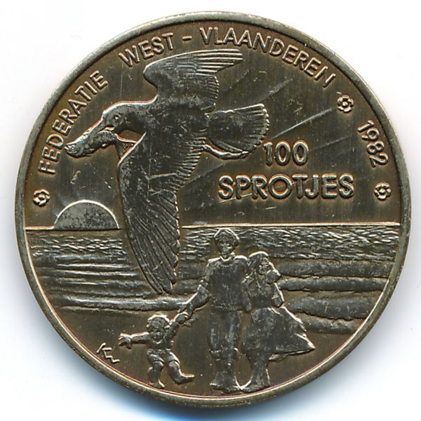 Бельгия., 100 спротьес (1982 г.)