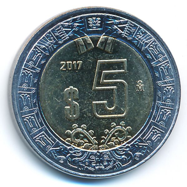 Мексика, 5 песо (2017 г.)