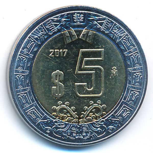 Мексика, 5 песо (2017 г.)