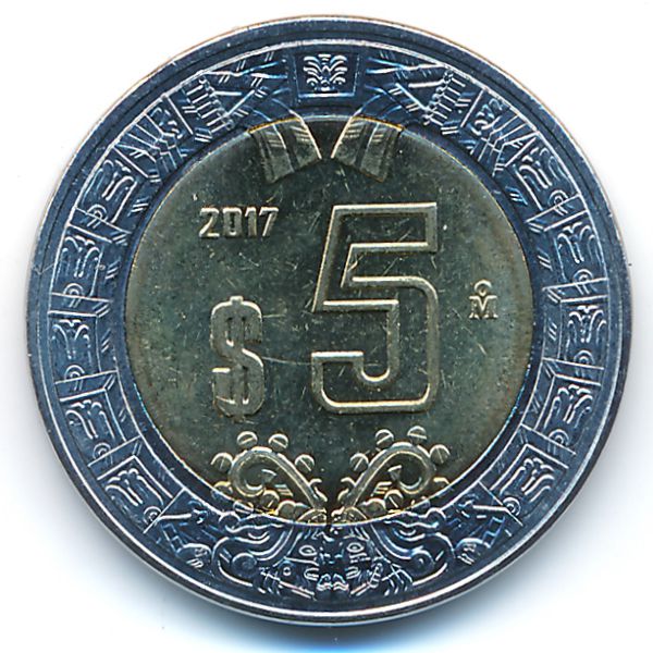 Мексика, 5 песо (2017 г.)