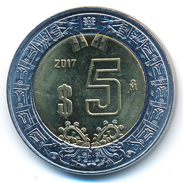 Мексика, 5 песо (2017 г.)