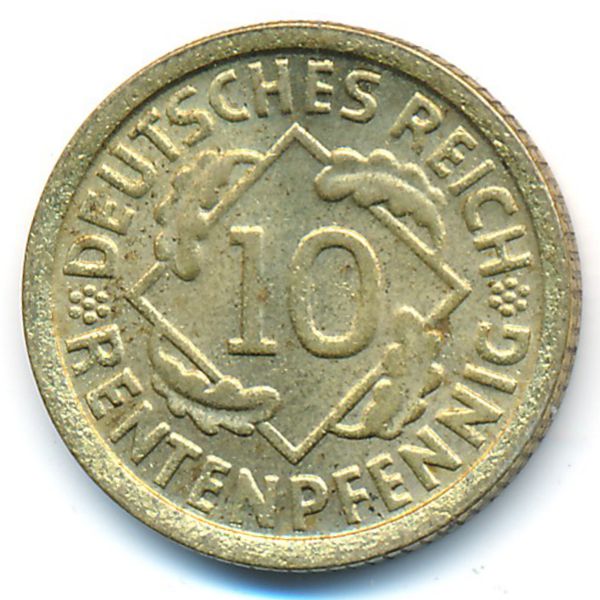 Веймарская республика, 10 рентенпфеннигов (1924 г.)