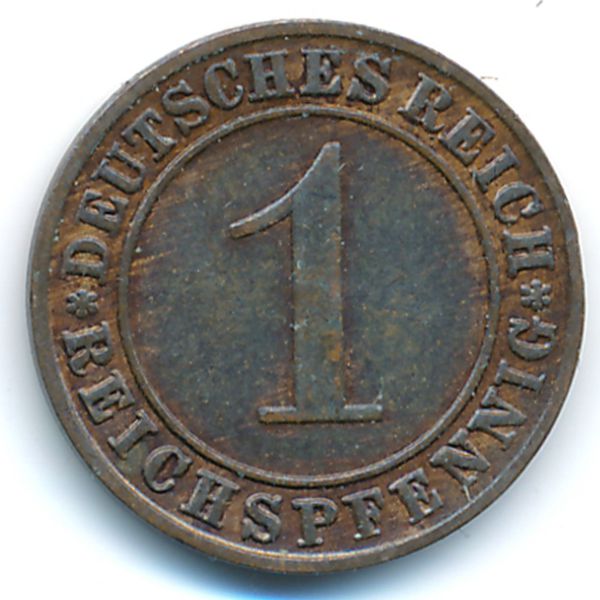 Веймарская республика, 1 рейхспфенниг (1929 г.)