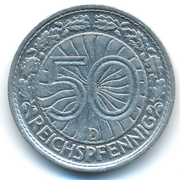 Веймарская республика, 50 рейхспфеннигов (1928 г.)