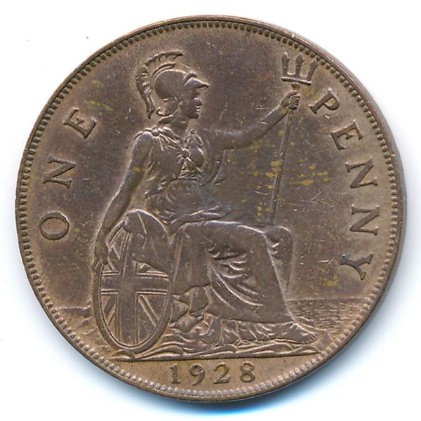 Великобритания, 1 пенни (1928 г.)