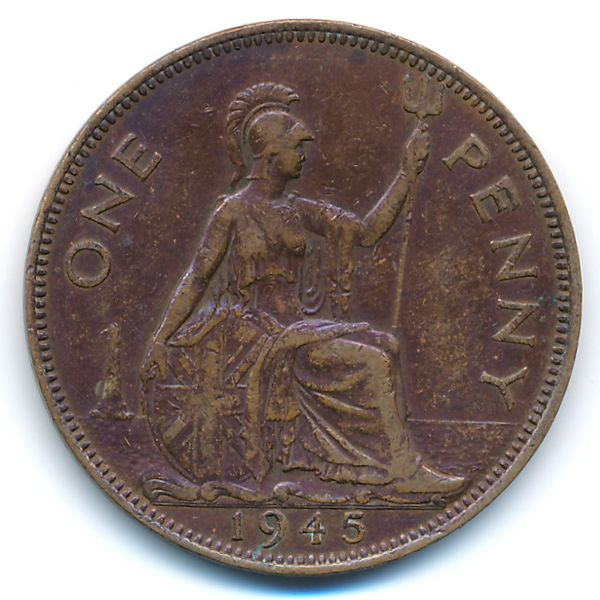 Великобритания, 1 пенни (1945 г.)