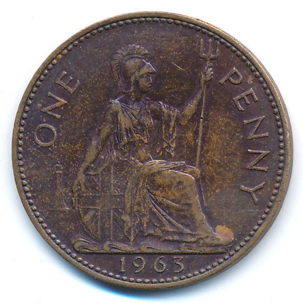 Великобритания, 1 пенни (1963 г.)