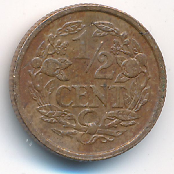 Нидерланды, 1/2 цента (1909 г.)