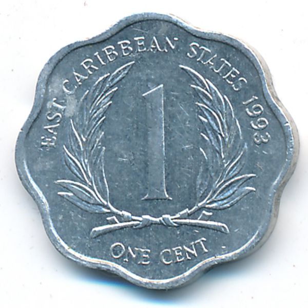 Восточные Карибы, 1 цент (1993 г.)