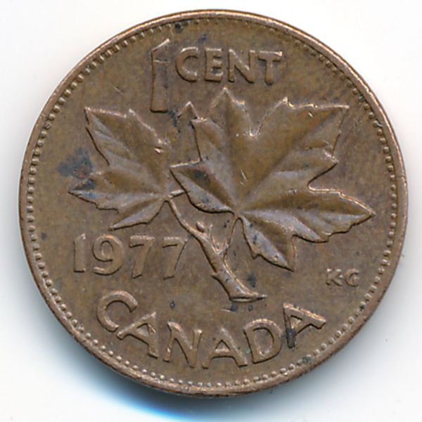 Канада, 1 цент (1977 г.)