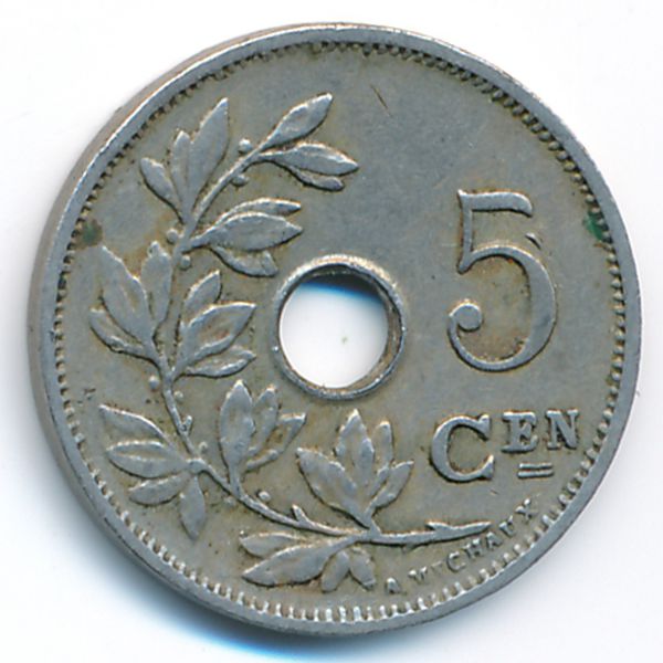 Бельгия, 5 сентим (1928 г.)