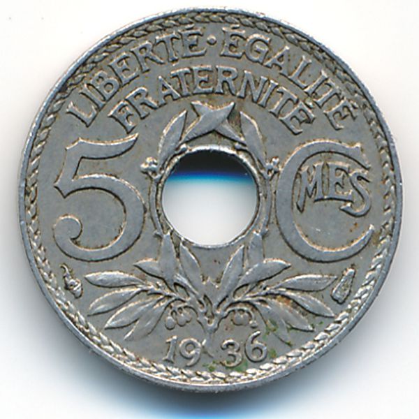 Франция, 5 сентим (1936 г.)