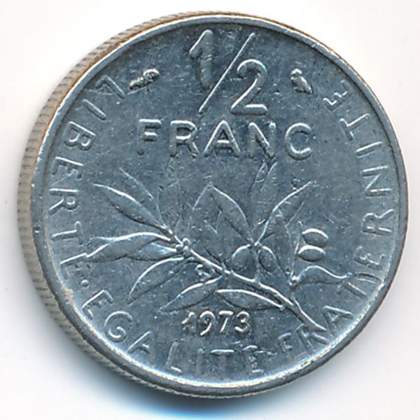 Франция, 1/2 франка (1973 г.)