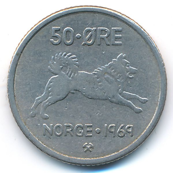 Норвегия, 50 эре (1969 г.)