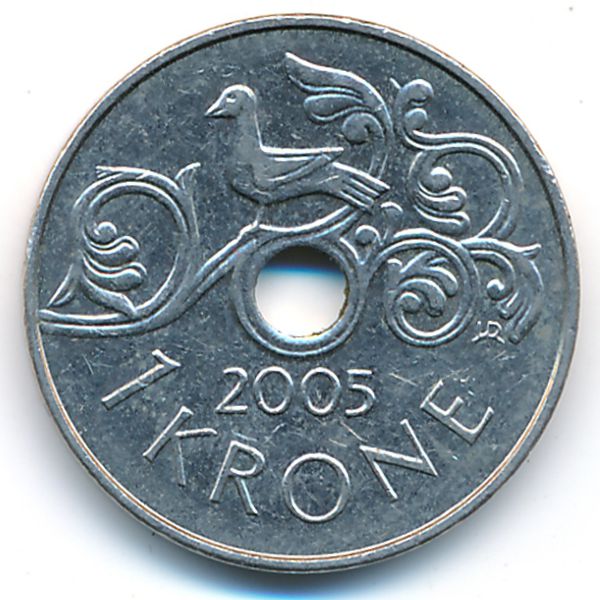 Норвегия, 1 крона (2005 г.)
