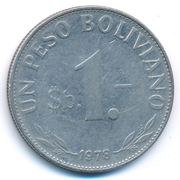 Боливия, 1 песо боливиано (1978 г.)