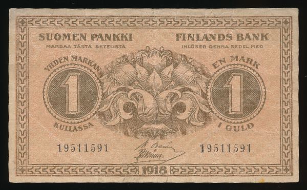 Финляндия, 1 марка (1918 г.)