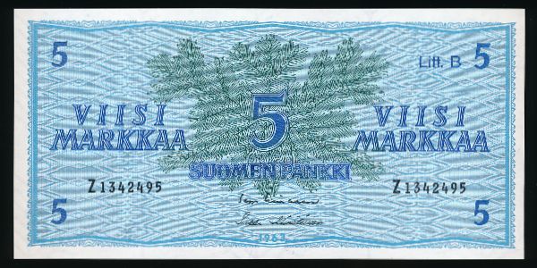 Финляндия, 5 марок (1963 г.)
