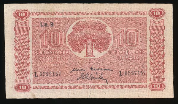 Финляндия, 10 марок (1945 г.)