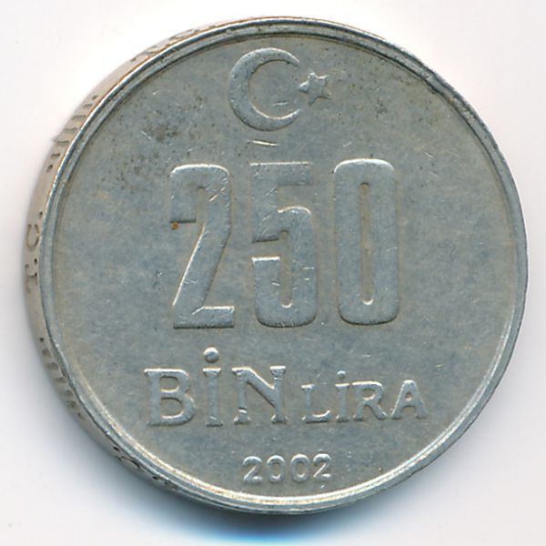 Турция, 250000 лир (2002 г.)