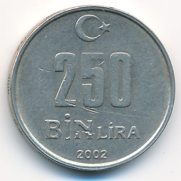Турция, 250000 лир (2002 г.)