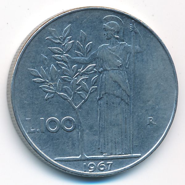 Италия, 100 лир (1967 г.)