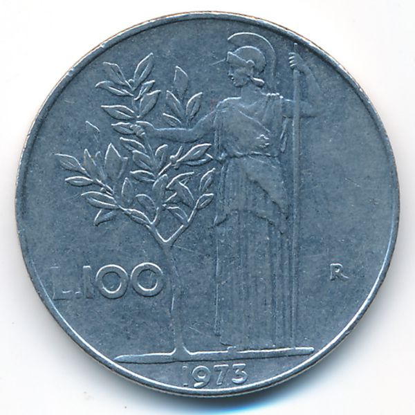 Италия, 100 лир (1973 г.)
