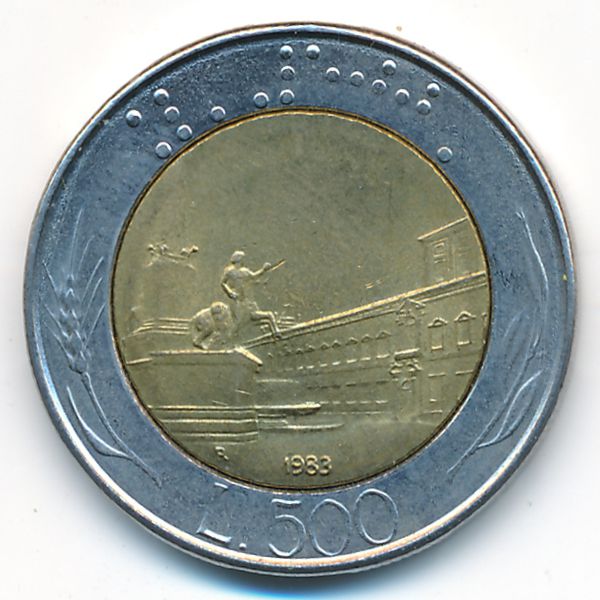 Италия, 500 лир (1983 г.)