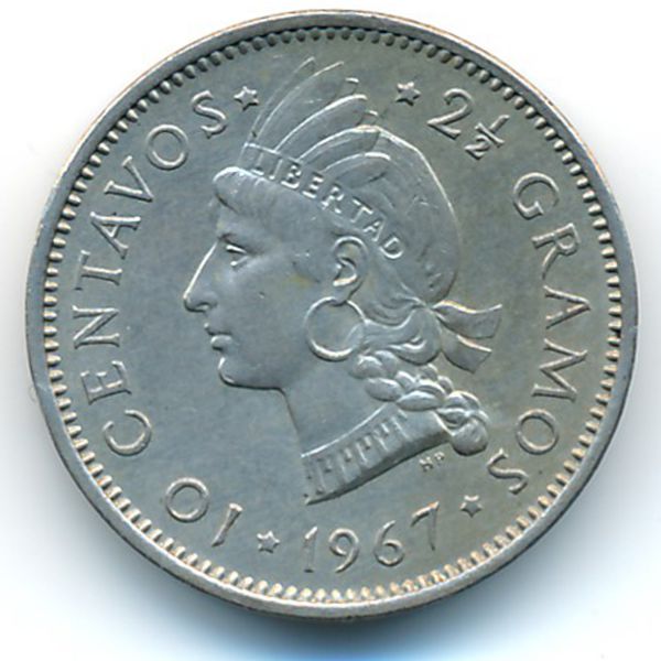 Доминиканская республика, 10 сентаво (1967 г.)