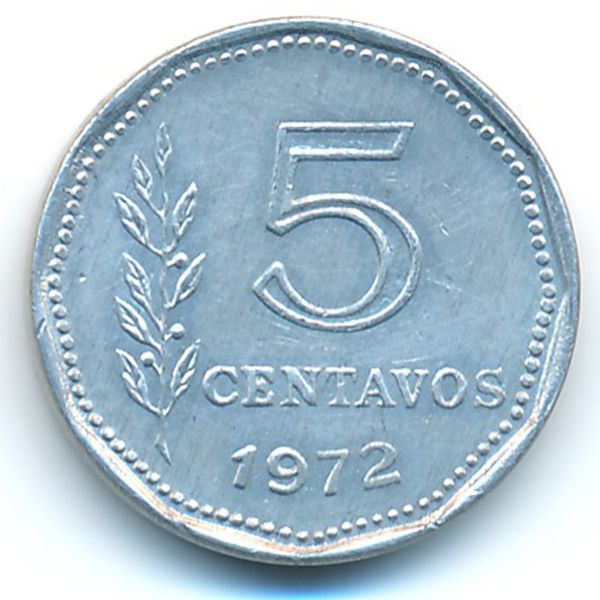 Аргентина, 5 сентаво (1972 г.)
