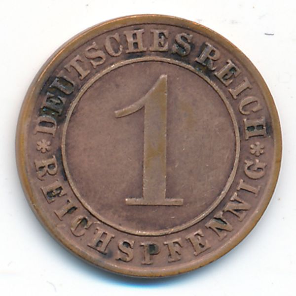 Веймарская республика, 1 рейхспфенниг (1929 г.)
