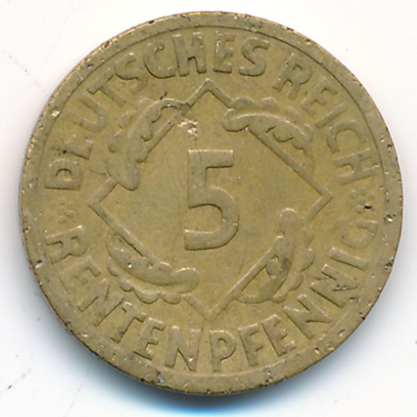 Веймарская республика, 5 рентенпфеннигов (1924 г.)