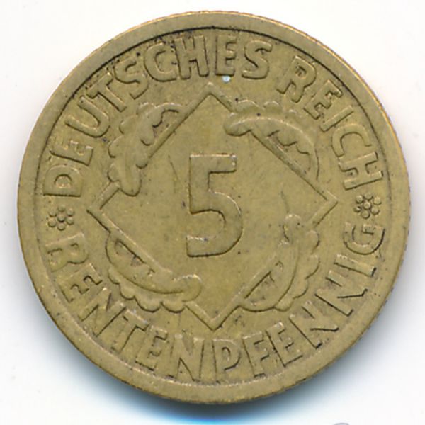 Веймарская республика, 5 рентенпфеннигов (1924 г.)