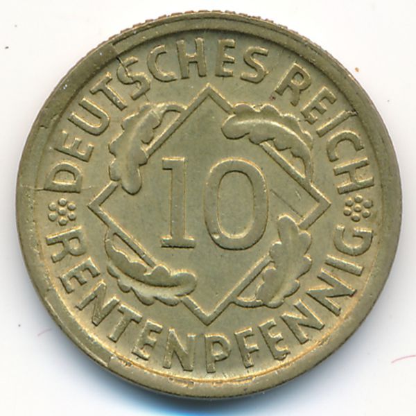 Веймарская республика, 10 рентенпфеннигов (1924 г.)