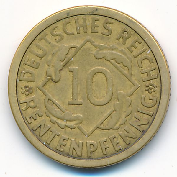 Веймарская республика, 10 рентенпфеннигов (1924 г.)