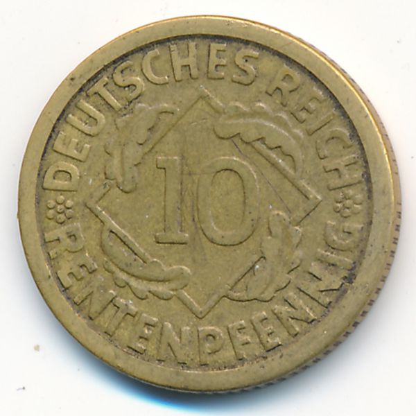 Веймарская республика, 10 рентенпфеннигов (1924 г.)