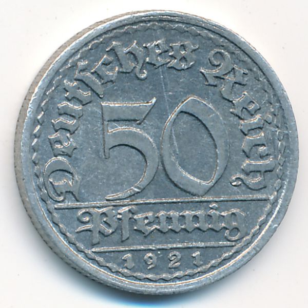 Веймарская республика, 50 пфеннигов (1921 г.)
