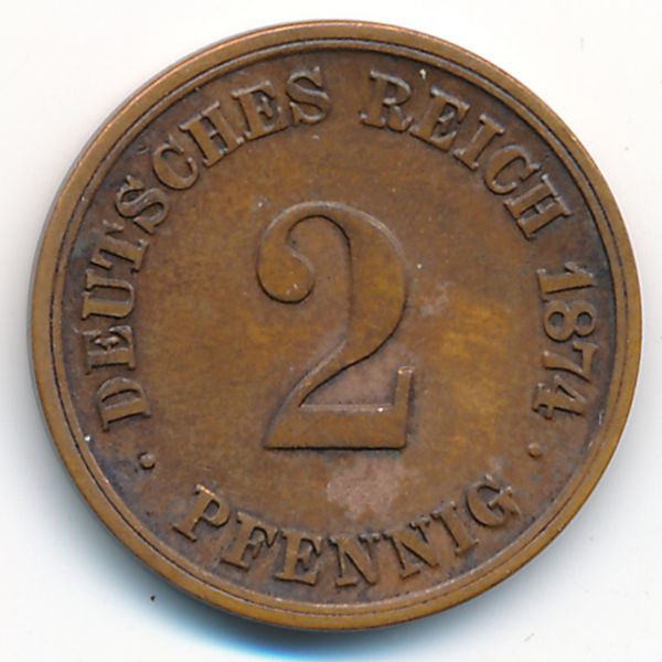 Германия, 2 пфеннига (1874 г.)