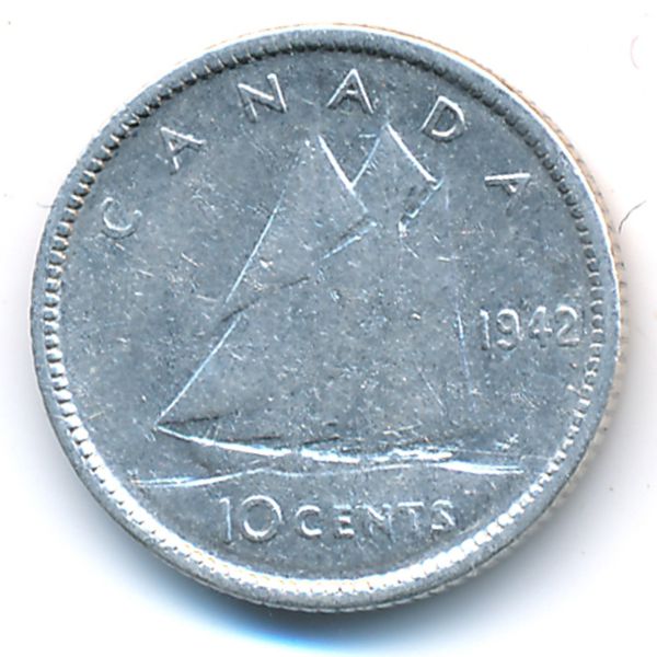 Канада, 10 центов (1942 г.)