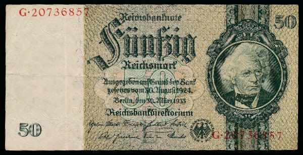 Третий Рейх, 50 рейхсмарок (1933 г.)