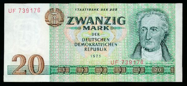 ГДР, 20 марок (1975 г.)