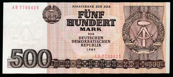 ГДР, 500 марок (1985 г.)