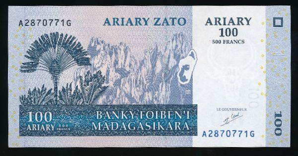 Мадагаскар, 100 ариари - 500 франков (2004 г.)