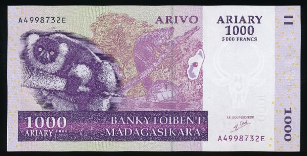 Мадагаскар, 1000 ариари - 5000 франков (2004 г.)
