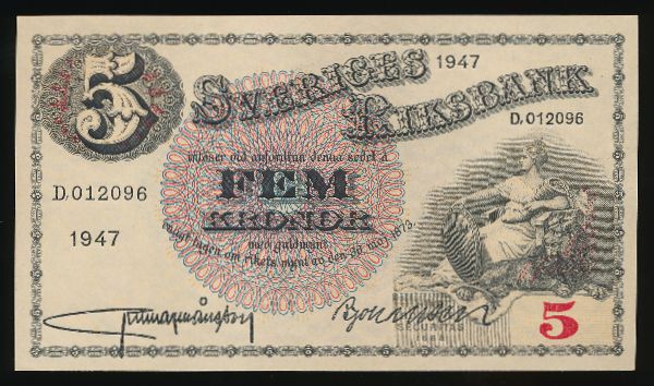 Швеция, 5 крон (1947 г.)