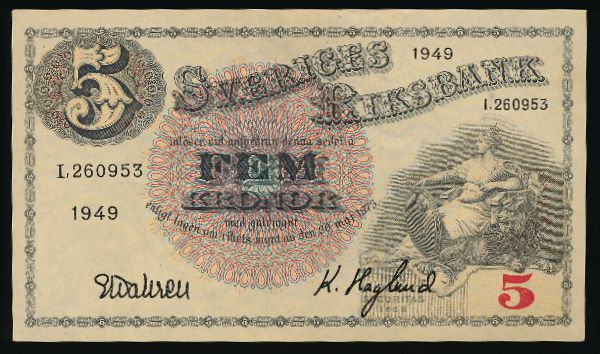 Швеция, 5 крон (1949 г.)