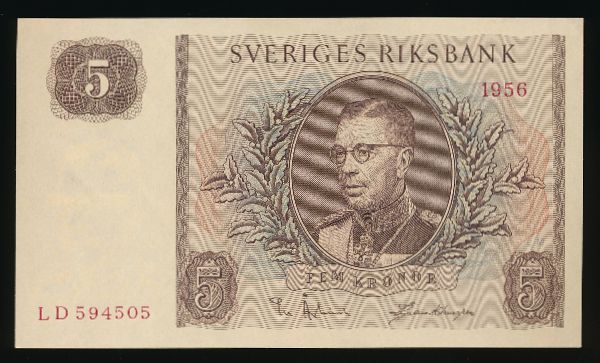 Швеция, 5 крон (1956 г.)